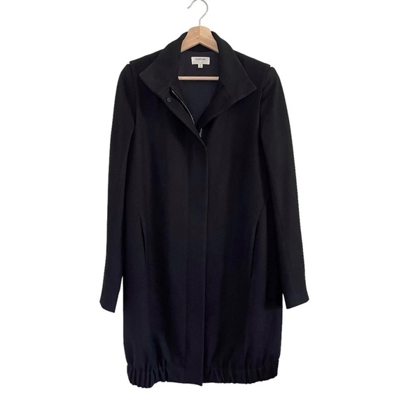 Helmut Lang Felted Wool High Neck Coat Black Medium - Picture 2 of 16